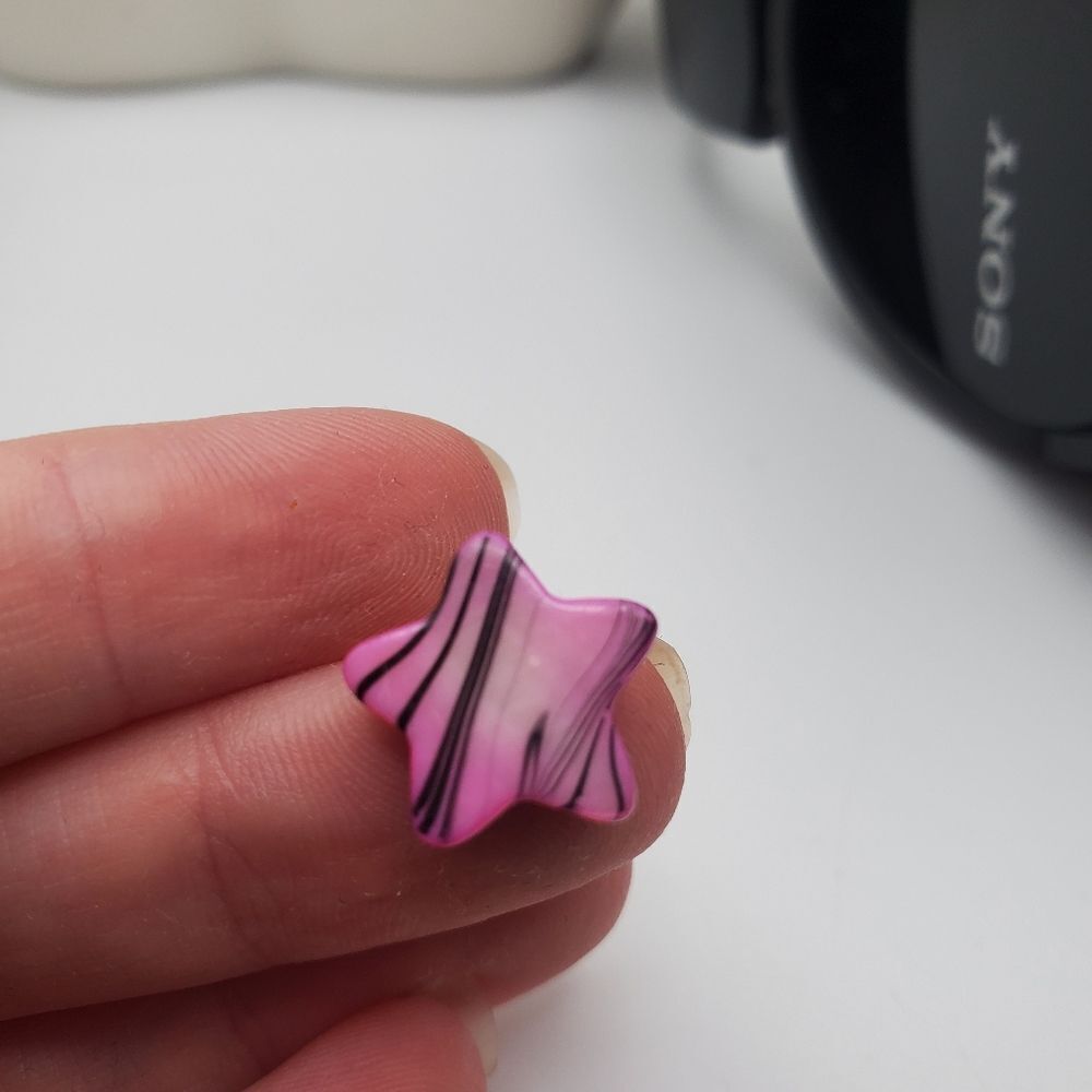 Barbie core pink glass shooting star charm bead